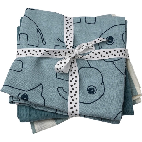 Done by Deer Hydrofiele Doek - 3-pack - 70x70 cm - Deer Friends  - Done by Deer - OneSize - Hydrofiele Doek