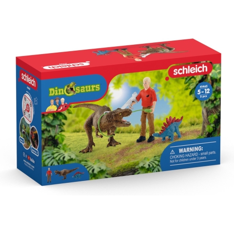 Schleich Dinosaurs - H: 7 cm - T-Rex Aanval 41465 - Schleich - OneSize - Speelgoedfiguur