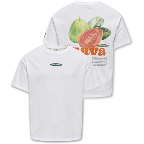 Kids Only T-Shirt - KogPhoebe Life - Cloud Danser/Guave - Kids Only - 13-14 jaar (158-164) - T-Shirt