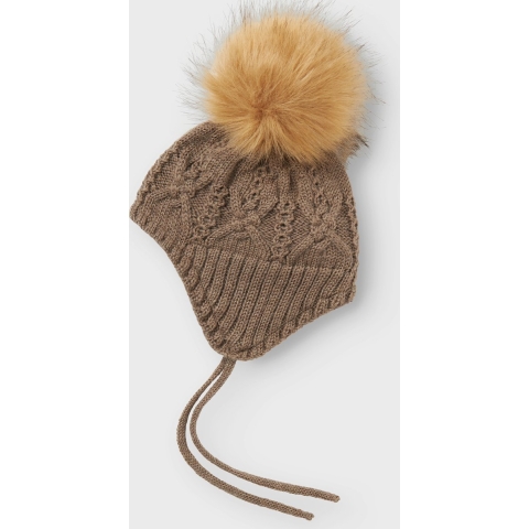 Name It Muts - Wol - Gebreid - NbfWrilla - Walnoot - Name It - 34-39 cm - Muts