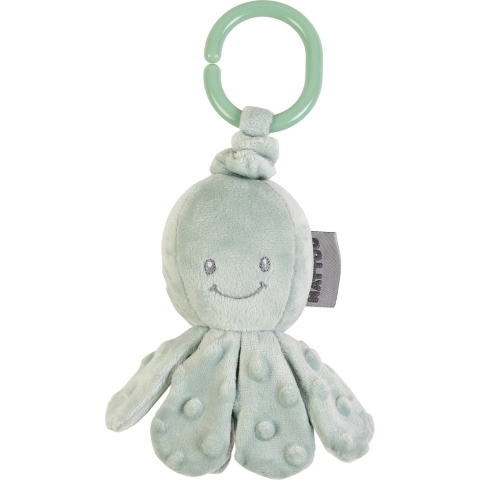 Nattou Activiteitenspeelgoed - Inktvis - 14x9 cm - Sage Green - Nattou - OneSize - Activiteitenspeelgoed