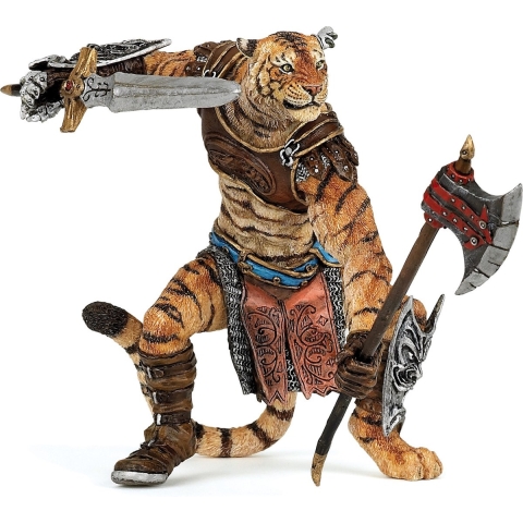 Papo Mutant Tiger m. Bijl en zwaard - H: 10 cm - Papo - OneSize - Speelgoeddieren