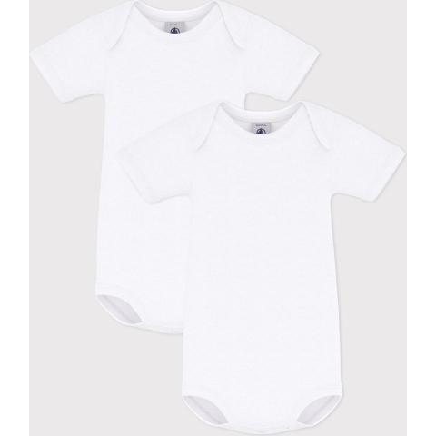 Petit Bateau Romper - 2-pack - s/s - Wit - Petit Bateau - 1 mnd - Romper S/S