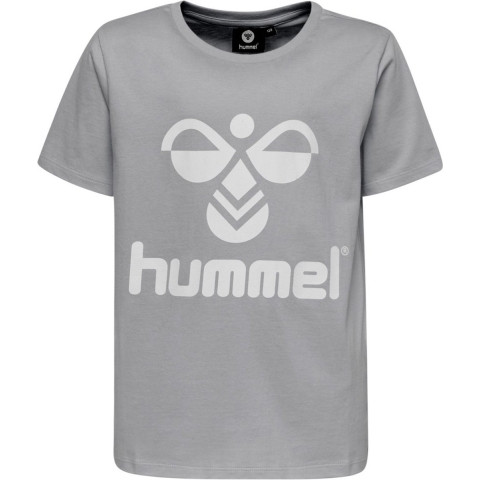 Hummel T-Shirt - hmlTres - Grijs Gevlekt - Hummel - 10 jaar (140) - T-Shirt