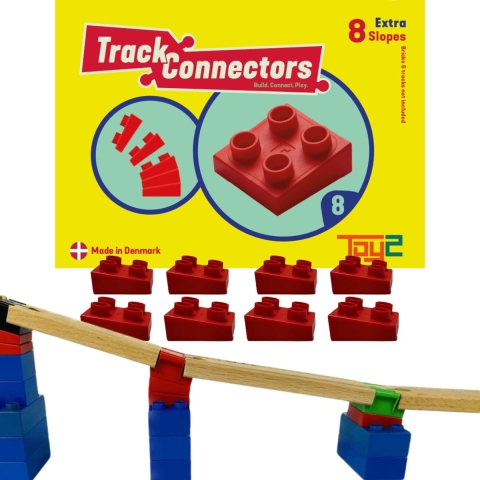 Toy2 Track Connectors - 8 st. - Hellingen - Toy2 Track Connectors - OneSize - Speelgoed