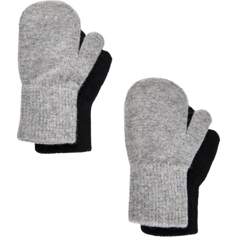 CeLaVi Wanten - Wol/Nylon - 2-pack - Zwart/Grijs Gevlekt - CeLaVi - 1-2 jaar (80-92) - Wanten