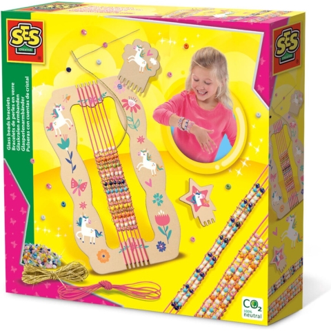 SES Creative - Glaskralen Armband Weefset - SES Creative - OneSize - Creatieve Speelset