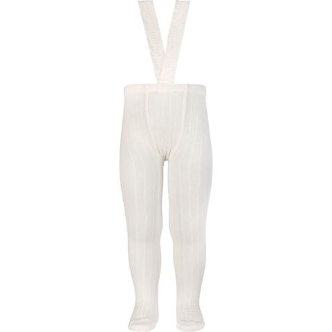 Condor Panty's m. Bretellen - Rib - Wit - Condor - 1-2 jaar (80-92) - Panty's