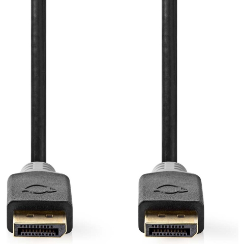Nedis CCBW37014AT10 Displayport-kabel Displayport Male Displayport Male 8k@60hz Verguld 1.00 M Rond Pvc Antraciet Doos