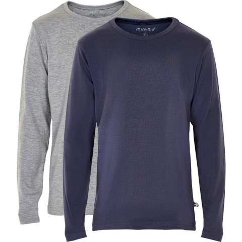 Minymo Blouse - 2-pack - Navy/Grijs - Minymo - 11 jaar (146) - Blouse