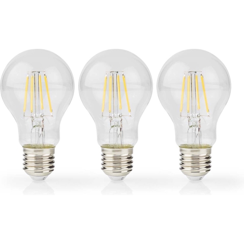 Nedis LBFE27A602P3 Led-filamentlamp E27 A60 7 W 806 Lm 2700 K Warm Wit Aantal Lampen In Verpakking: 3 Stuks