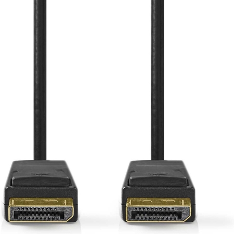 Nedis CCGL37014BK20 Displayport-kabel Displayport Male Displayport Male 8k@60hz Vernikkeld 2.00 M Rond Pvc Zwart Label