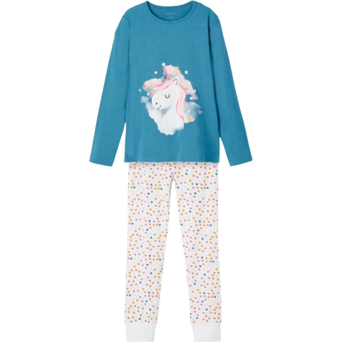 Name It Pyjama set - Noos - NkfNachtset - Real Teal Unicorn - Name It - 86/92 - Pyjama - Tweedelig