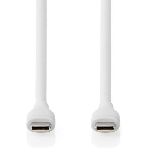 Nedis CCGB60820WT15 Usb-kabel Usb 2.0 Usb-c™ Male Usb-c™ Male 60 W 480 Mbps Vernikkeld 1.50 M Rond Silicone Wit Doos