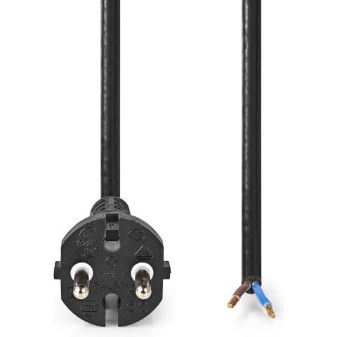 Nedis CEGL11940BK100 Stroomkabel Voor Stofzuiger 10.0 M Cee 7/17 250 V Ac 16 A Zwart Pvc