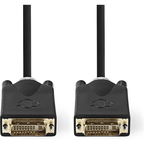 Nedis CCBW32000AT30 Dvi-kabel Dvi-d 24+1-pins Male Dvi-d 24+1-pins Male 2560x1600 Verguld 3.00 M Pvc Antraciet Doos