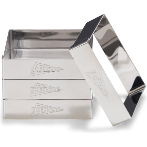 Patisse Flan Ringen 8x8x2 cm 4 Stuks RVS