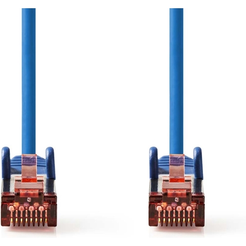 Nedis CCGL85221BU150 Cat6 Netwerkkabel Rj45 Male Rj45 Male S/ftp 15.0 M Rond Lszh Blauw Label