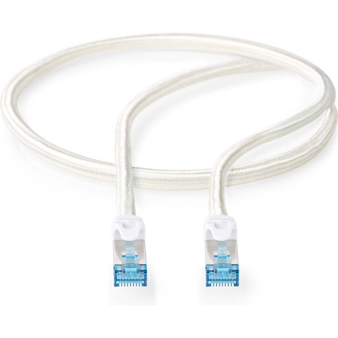 Nedis CCTB85321AL30 Cat6a-kabel S/ftp Rj45 Male Rj45 Male 3.00 M Snagless Rond Gevlochten / Pvc Zilver Cover Window Box