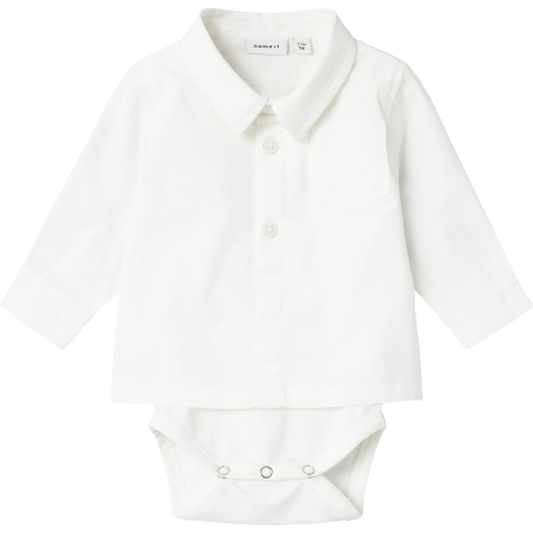 Name It Hemdromper L/Æ - NbmRoah - Bright White - Name It - 56 - Romper L/S