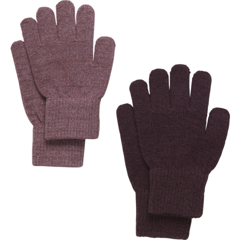 CeLaVi Handschoenen - Wol/Polyester - 2-pack - Rose Brown m. Gli - CeLaVi - 1-2 jaar (80-92) - Wanten