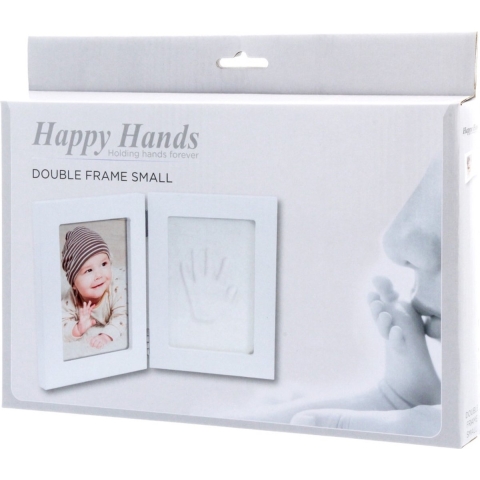 Dooky Handafdruk Set - Happy Handen - Dubbel - Dooky - OneSize - Fotolijst