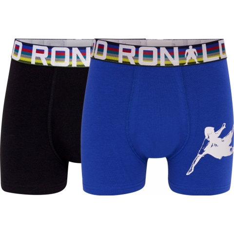 Ronaldo Boxershorts - 2-pack - Blauw/Zwart - JBS - 10-12 jaar (140-152) - Boxershorts