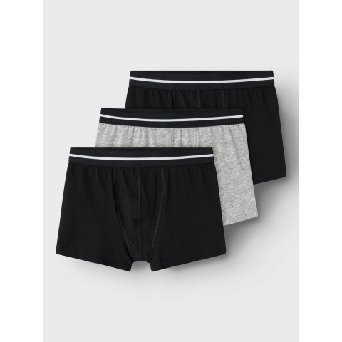 Name It Boxershorts - Noos - NkmBoxer - 3-pack - Zwart/Grijs - Name It - 1½ jaar (86) - Boxershorts