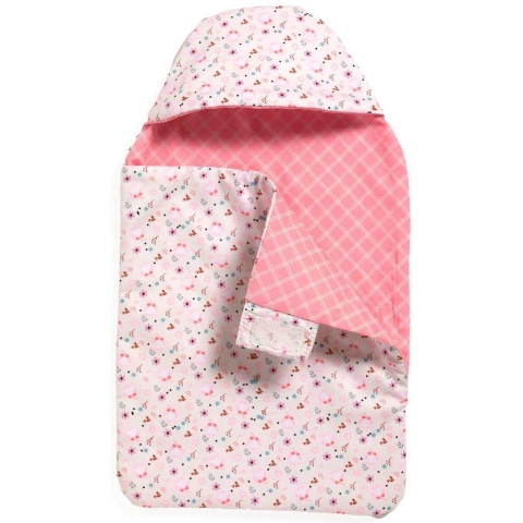 Djeco Poppentoebehoren - Slaapzak m. Bloemen - Djeco - OneSize - Poppentoebehoren