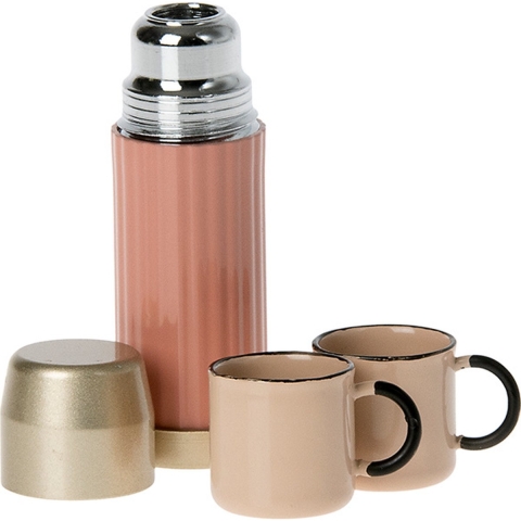 Maileg thermoskan & Beker - Soft Coral - Maileg - OneSize - Poppentoebehoren