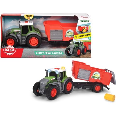 Dickie Toys Trekker m. Aanhanger - Fendt Farm Aanhanger - Licht/ - Dickie Toys - OneSize - Auto