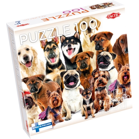 TACTIC Puzzel - Groep schattige honden - 100 Bakstenen - TACTIC - OneSize - Puzzel