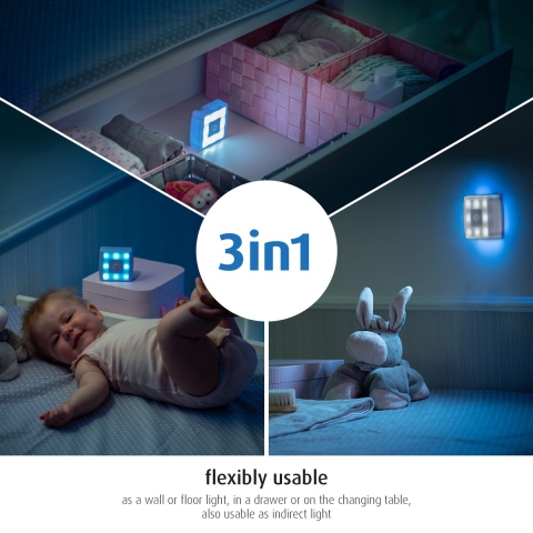 Reer Wake-up lamp - 3-in-1 - 7x7,3x2,5 cm - Reer - OneSize - Nachtlamp
