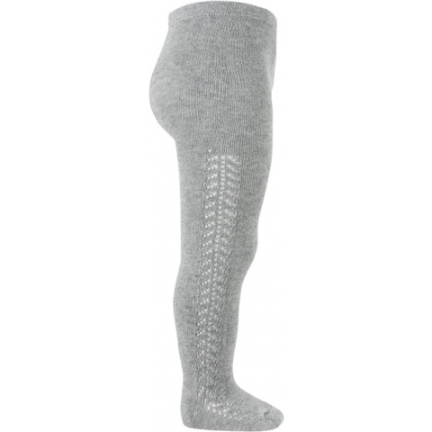 Condor Panty's m. Pointelle - Grijs Gevlekt - Condor - 7-8 jaar (122-128) - Panty's