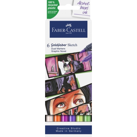 Faber-Castell Markers - 6 st. - Goldfaber Sketch - Grafische rom - Faber-Castell - OneSize - Marker