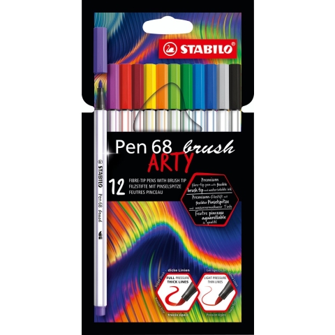 Stabilo Markers - Pen 68 Brush Arty - 12 st. - Multicolour - Stabilo - OneSize - Marker