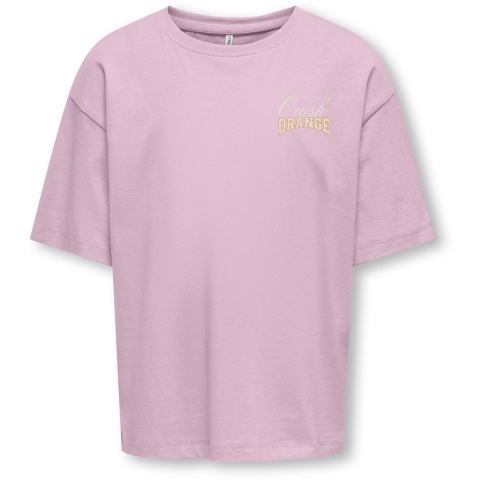 Kids Only T-Shirt - KogHelen- Roze lepelaar/Oranje - Kids Only - 11-12 jaar (146-152) - T-Shirt