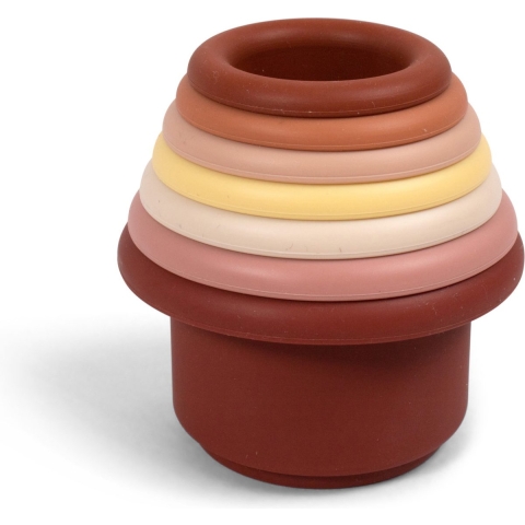 Filibabba Stapel kopjes - Rose - Filibabba - OneSize - Bouwblokken