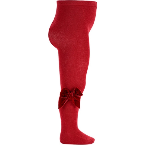 Condor Panty's m. Velours Strik - Rood fluweel - Condor - 7-8 jaar (122-128) - Panty's
