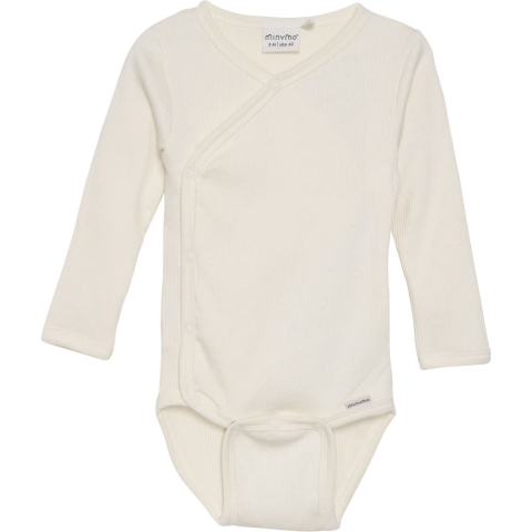 Minymo Wikkelromper l/s - Rib - Zaadparel - Minymo - 62 - Romper L/S