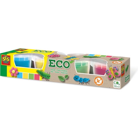 SES Creative Modelleerklei - ECO - 4x90 g - 4 Kleuren - SES Creative - OneSize - Klei