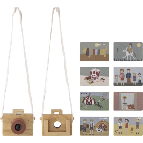 Bloomingville Mini Speelgoedcamera - Hout - Dalton - Naturel - Bloomingville - OneSize - Speelgoed