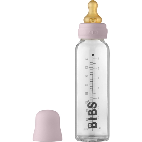 BIBS Babyflesje - Glas - 225 ml - Natuurlijk Rubber - Schemerig  - BIBS - OneSize - Babyflesje