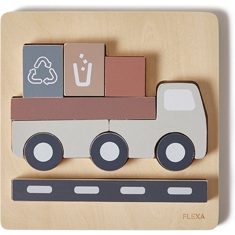 Flexa Play Puzzel - 9 Bakstenen - Vrachtwagen - Flexa - OneSize - Puzzel