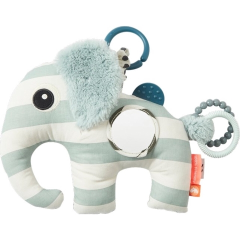 Done by Deer Activiteit teddybeer - Elphee - 23 cm - Mint/Wit - Done by Deer - OneSize - Activiteitenspeelgoed