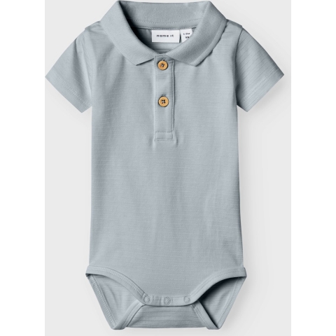 Name It Romper s/s - NbmHofman - Polo - Pearl Blue - Name It - 62 - Romper S/S