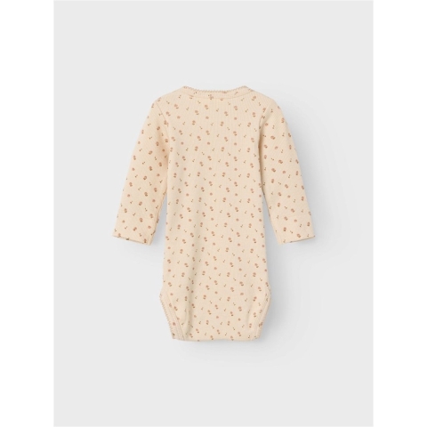 Lil Atelier Romper l/s - NbfGago - Noos - Mist m. Bloemen - Lil Atelier - 74 - Romper L/S