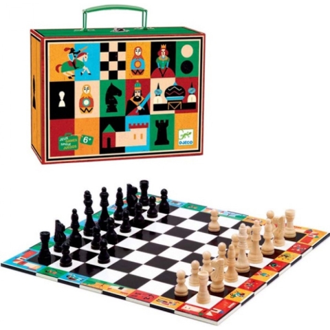 Djeco Spelkoffer - Schaken & Dammen - Djeco - OneSize - Bordspel