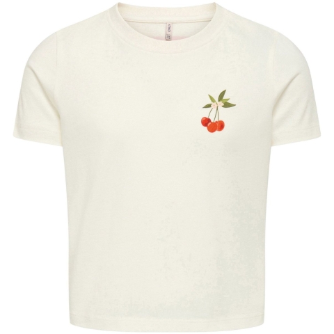 Kids Only T-Shirt - KogAnnbel Sun Life - Cloud Danser/Cherry - Kids Only - 13-14 jaar (158-164) - T-Shirt