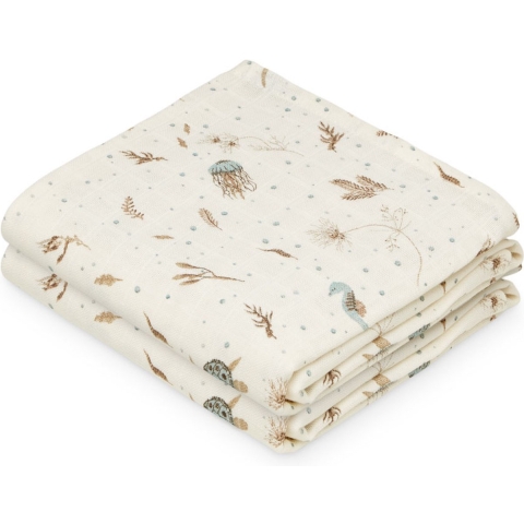 Cam Cam Hydrofiele Doek - 72x72 cm - 2-pack - Sea Garden - Cam Cam - OneSize - Hydrofiele Doek